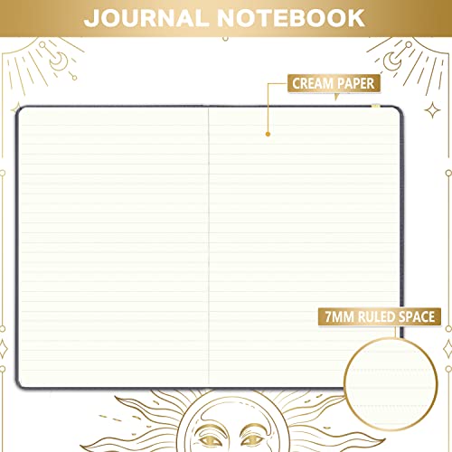 Artfan Ruled Notebook/Journal – Premium Thick Paper Faux Leather Classic Writing Notebook with Pocket + Page Dividers Gifts, Banded, Large, 144 Pages, Hard Cover, Lined (5.8''x 8.4'') - Dark Gray - color: Dark Gray