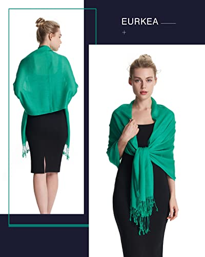 EURKEA Women's Scarf Pashmina Silky Soft Shawls Wraps Stole for Evening, Wedding and Gift - color: Green