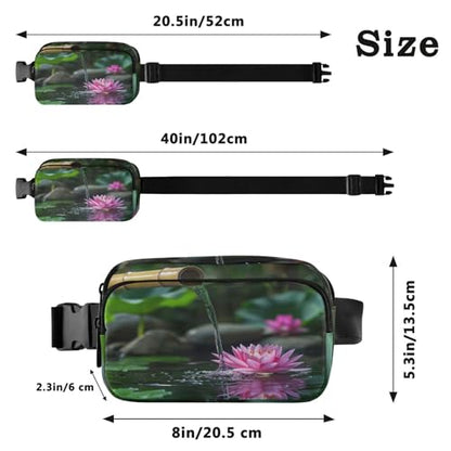 Small Travel Fanny Pack with Adjustable Strap Unisex Meditation Relaxation Pattern Waist Pack for Running, Hiking