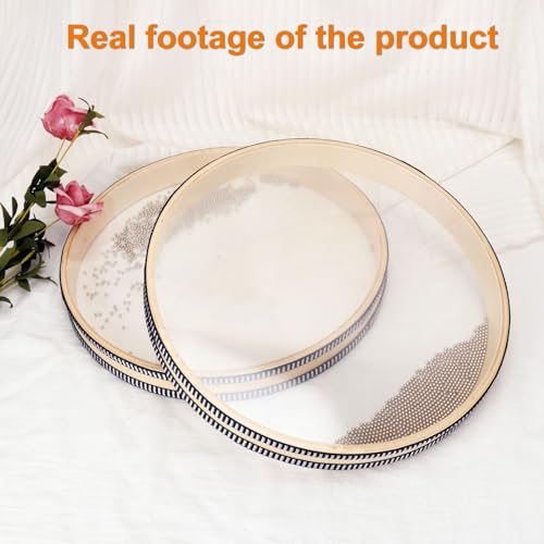 2-Piece 12 Inch Poplar Wood Ocean Drum Set for Sound Healing and Home Decor - size: 12 Inch