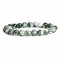 Justinstones Gem Semi Precious Gemstone 8mm Round Beads Stretch Bracelet 7 Inch Unisex - color: Tree Agate