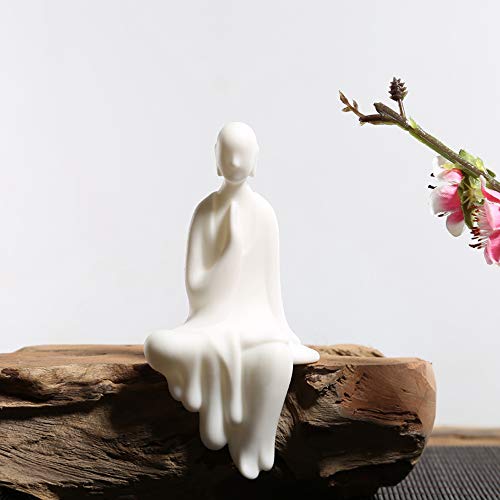 KJYHXX White Ceramic Little Monk Furniture Handmade Home Deco Creative Gift (Tranquillity) - color: Tranquillity