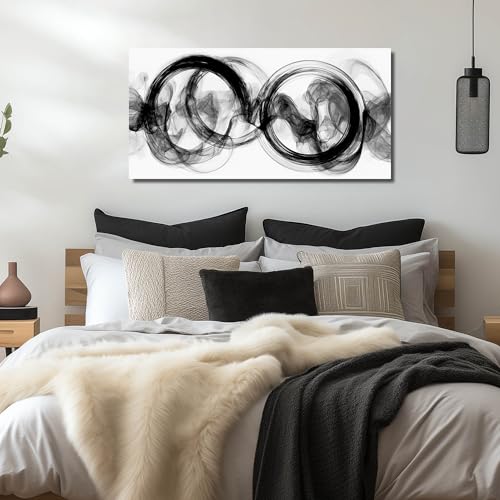 Abstract Wall Art for Living Room Black and White Wall Decor for Bedroom Modern Prints Wall Art for Office 20 x 40 Inch - size: 40"L x 20"W