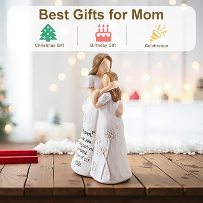 Mom Gifts from Daughter, Mother Daughter Figurine, Hand-Painted Resin Sculpture, Meaningful Birthday Mothers Day Valentines Day Gift, Home Decor Keepsake (Mother Daughter Hug) - color: Mother Daughter Hug Figurine