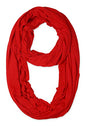 corciova Black Soft Girl Women Infinity Wrap Scarf Stretchy Jersey Knit Sleep Head Circle Scarf Continuous Loop Light Weight - color: 106 Red
