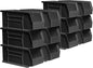 Akro-Mils 30230 AkroBins Plastic Storage Bins, Space-Saving Stackable Bins for Garage, Pantry, Craft Organization, 11" x 5" x 5", Black, 12-Pack - color: Black