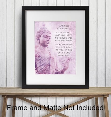 Buddhist Inspirational Quotes LARGE 11x14 - Motivational Quotes Wall Art - Zen Om Decor - Buddha Art - Inspirational Gifts for Women - positive Affirmations spiritual Gifts - Meditation Room Decor - size: 11"L x 14"W