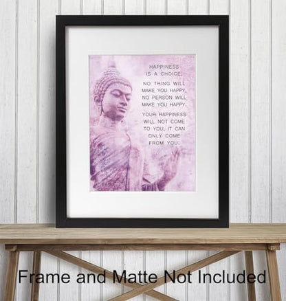 Buddhist Inspirational Quotes LARGE 11x14 - Motivational Quotes Wall Art - Zen Om Decor - Buddha Art - Inspirational Gifts for Women - positive Affirmations spiritual Gifts - Meditation Room Decor - size: 11"L x 14"W
