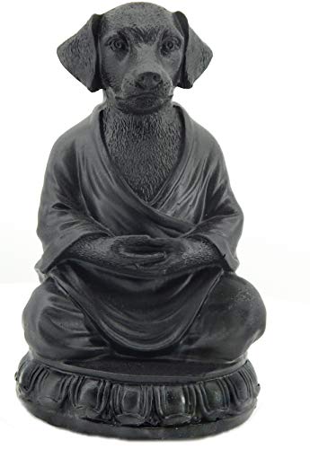 Bellaa 29608 Meditating Dog Statue Cute Zen Buddha Yoga Pose Monk Namaste Mindfulness Tranquility Peacefulness Indoor Living Room Decor Outdoor Fairy Garden Sculpture Gnome Figurine