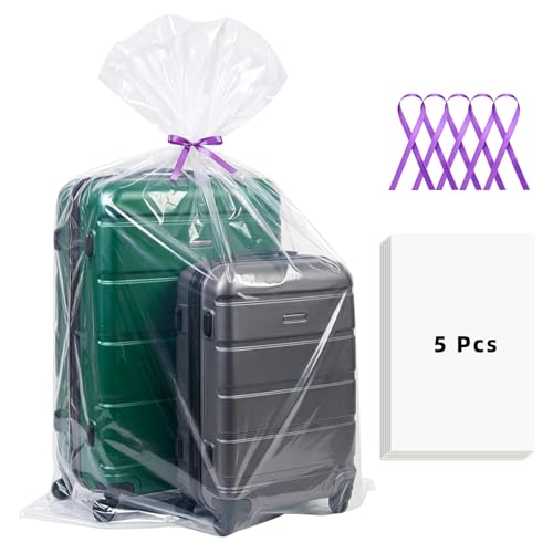 Extra Large Clear Plastic Storage Bags,5Pieces 40x60 Inches Big Giant Jumbo Huge Plastic Storage Bags for Luggage, Suitcase,Furniture,5 Ribbons Included - color: 5 pieces, size: 40''x60''