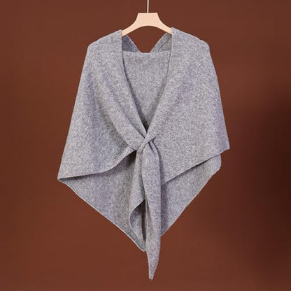 Pashmina Shawl Wraps for Women, Knitted Shawls and Wraps Cardigan Cape Wool Cashmere Shoulder Top Sweater Shawl Scarf - color: Light Grey