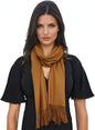 Ocomfly 100% Pashmina Scarf for Women - Premium Womens Scarves - Gift Boxed - Shawls or Wraps - Ultra Soft and Warm - color: Bronze