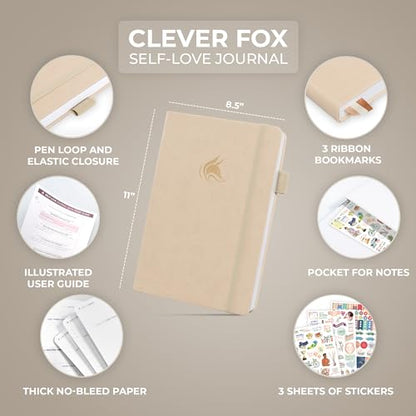 Clever Fox Self-love Journal – Guided Self-Discovery Log for Self-care, Reflection & Self-help, Mental Health, Gratitude & Mindfulness (Seashell) - color: Seashell