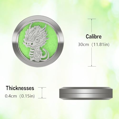 Dinosaur Aromatherapy Essential Oil Diffuser Necklace,Aromatherapy Diffuser Stainless Steel Pendant,for Men and Women,Portable,Suitable for Yoga,Meditation,Travel,Stress Relief Gift(Silver 30mm) - color: Cute Dinosaur Silver