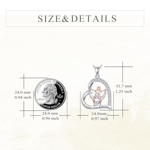 YFN Daughter Gifts from Dad 925 Sterling Silver Daughters Heart Necklace Birthday Christmas - color: Silver-Daughter Necklace Gifts