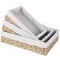 3 Pack Small Wicker Baskets for Organizing,Paper Rope Storage Basket，Desk Basket With Liner,Hand Towel Baskets, Baskets for Drawer Organizing, Toilet Tank Basket