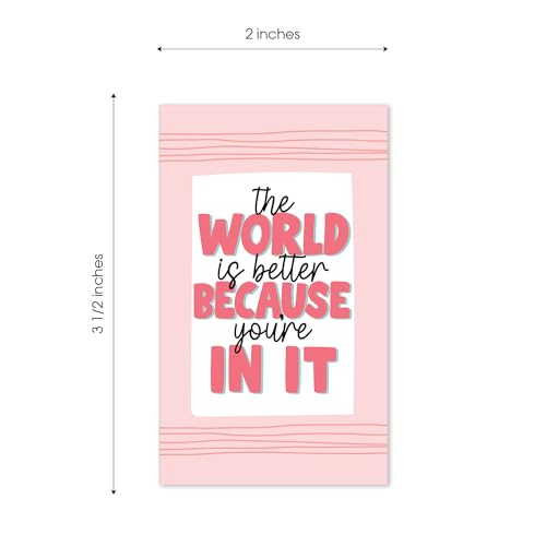 Canopy Street Strong Mental Health Mini Quote Cards / 50 Motivational Kindness Cards / 25 Vibrant Uplifting Designs / 2" x 3.5" Flat Business Card Size/Small Inspirational Daily Quote Cards - color: Strong Mental Health