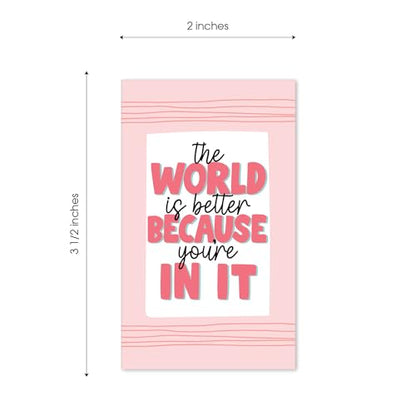 Canopy Street Strong Mental Health Mini Quote Cards / 50 Motivational Kindness Cards / 25 Vibrant Uplifting Designs / 2" x 3.5" Flat Business Card Size/Small Inspirational Daily Quote Cards - color: Strong Mental Health