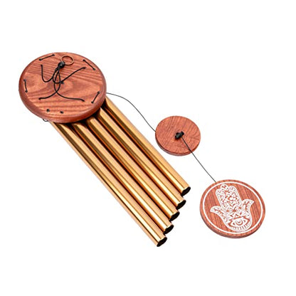Hamsa Meditation Chimes for Relaxing Sound Healing, 2-YEAR WARRANTY - color: Bronze, style: Hamsa