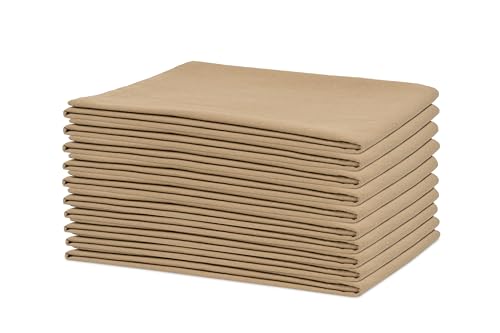 Organic Cotton Beige Flour Sack Towels - 10 Pack, 27"x27", Highly Absorbent Beige Tea Towels - Kitchen Cloth for Baking, Bread Making, and Cooking - Absorbent and Lint-Free (10 Pack) - color: Beige