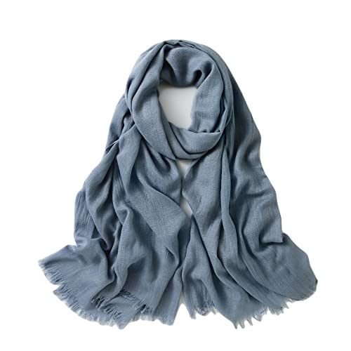 Jeelow Solid Color Scarf Wrap Shawl for Women Men – Soft Lightweight Head Scarf, All Season, Travel Beach Office Daily Wear - color: Light Blue