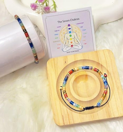 Chakra Bracelets for Women, Healing Crystals Stones Bracelet, 7 Chakras Spiritual Crystal Bracelet Bangle, Yoga Meditation Relax for Womens Anxiety, Stress Relief Gifts For Women - color: Rainbow