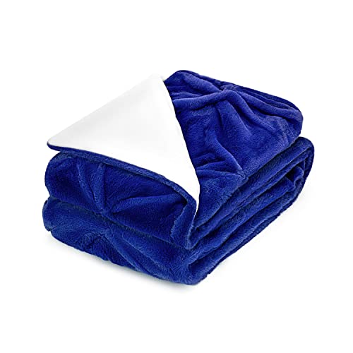Pintuck Throw Blankets - Soft, Ultra Comfy and Fuzzy - Plush Fluffy Fleece Blankets and Throws for Couch, Bed & Living Room - Fall, Winter or Spring - Blankets Throw Size - Navy Blue - color: Navy Blue, size: Throw