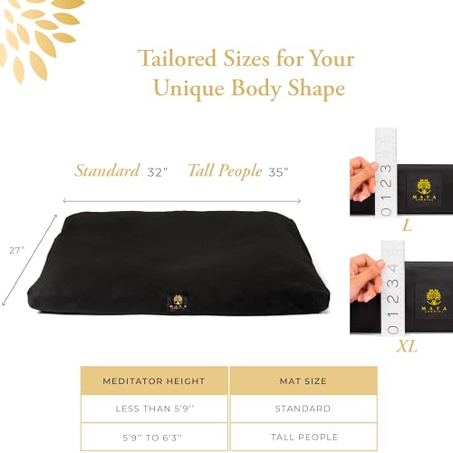 Organic Meditation Mat Zabuton/Floor Pillow - 3 & 4 Inch Thickness Options - Prevents Knees & Legs Pain