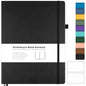 Blank Notebook, Hardcover Sketch Book, 8.5" x 11" Large Blank Journal, No Bleed Thick Paper Sketchbook for Drawing, Unlined Notebook Journal for Women Men School, A4 Leather Sketchbook Lay Flat, Black - color: Black