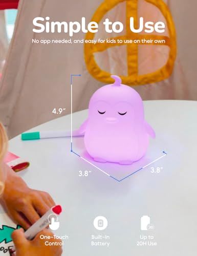 Breathing Pal 'Penny'- Mindfulness Breathing Light, Guided Visual Meditation Breathing Light, Anxiety Relief Items for Calm Down Corner/Meditation/Sleep Aid for Adult&Kid - size: Penny (Penguin)
