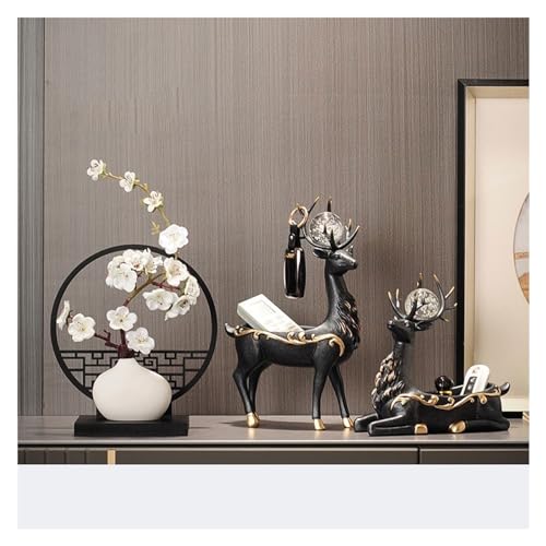 Statues Ornaments Decoration with white flowers of waxberry,Coffee Room Arrangement,Small Figurine Collectibles Meditation Decor, White Ceramic, Living Room, Yoga Zen, Home Decoration. Sculpture Figur