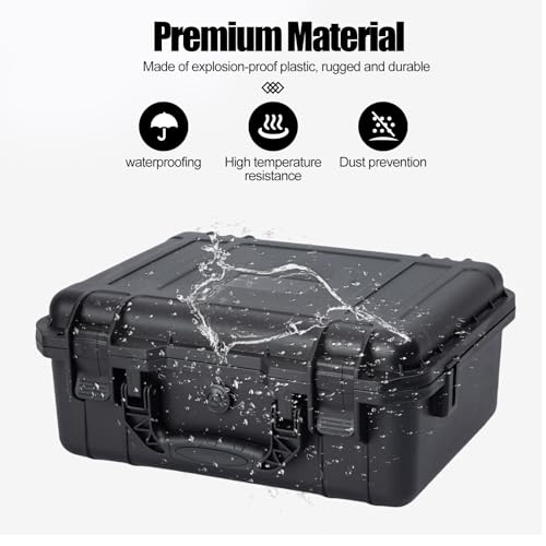 Hard Drive Case 3.5inch 10-Bay Multi-Protection HDD Storage Box Suitcase with Foam External Hard Drive Carrying Case Anti-Static Shock Moisture Proof for HDD/SSD/M.2