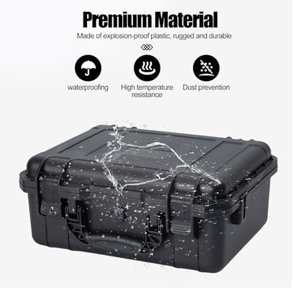 Hard Drive Case 3.5inch 10-Bay Multi-Protection HDD Storage Box Suitcase with Foam External Hard Drive Carrying Case Anti-Static Shock Moisture Proof for HDD/SSD/M.2