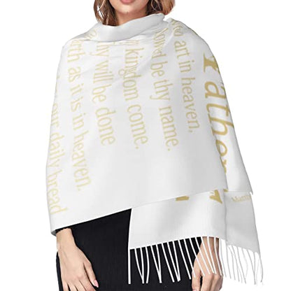 Presents for Women,White Religious Christian Jesus Loves Me Bible Verse Fringe Pashmina Shawl Wrap for Bridal Wedding Party - color: Ube01
