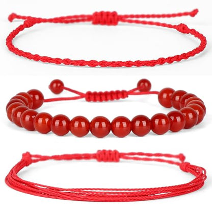 QOGIR Handmade Healing Bracelet,6mm Natural Gem Stone Bracelet rope bracelet - color: Carnelian( Vitality and Energy), size: 8mm