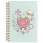 WUCHJ Dental Gifts Notebook, Green Dental Hygienist Assistant Journal, Retro Pink Floral Tooth Spiral Notebook Journal for Note Taking, Dentist Office Supplies, 5.5x8.3 Inch - color: green teeth hearts