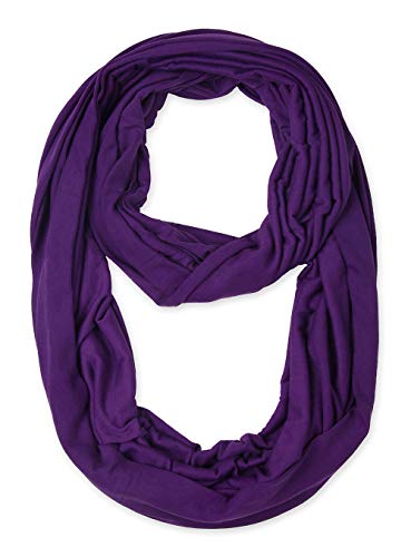 corciova Black Soft Girl Women Infinity Wrap Scarf Stretchy Jersey Knit Sleep Head Circle Scarf Continuous Loop Light Weight - color: 106 Purple