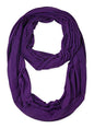 corciova Black Soft Girl Women Infinity Wrap Scarf Stretchy Jersey Knit Sleep Head Circle Scarf Continuous Loop Light Weight - color: 106 Purple