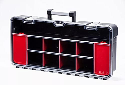 Vertical Parts Organizer Box – Deep Storage Container with 14 Compartments & 6 Removable Dividers – Heavy-Duty Shelf Unit for Hardware, Plumbing, Electrical, or Craft Supplies - color: h. 1pcs Set - Extra Large Organizer