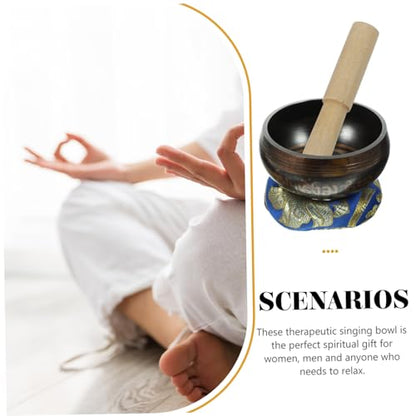 Unomor Handcrafted Tibetan Singing Bowl with Wood Rod and Cushion for Yoga Meditation Stress Relief Mindfulness Chakra Healing Relaxation and Home Decor