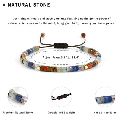 VIBILIA Get Well Gifts for Women, Inspirational Gifts Natural Stone Healing Bracelet, Thinking of You Encouragement Strength Bracelets for Women on Birthday Valentine's Day Easter Mother's Day - color: I. Chakra
