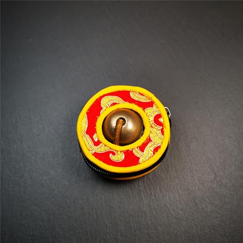 Tibetan Tingsha Bell Set - Tibetan Cymbals - for Sound Healing, Yoga, Meditation, and Mindfulness,Handmade in Nepal,Made of Brass,Om Mantra Pattern,6.5cm/2.6 inch - color: 7-Brass-OM-6.5cm