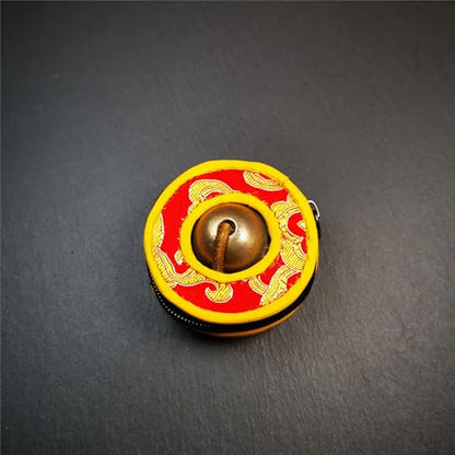 Tibetan Tingsha Bell Set - Tibetan Cymbals - for Sound Healing, Yoga, Meditation, and Mindfulness,Handmade in Nepal,Made of Brass,Om Mantra Pattern,6.5cm/2.6 inch - color: 7-Brass-OM-6.5cm
