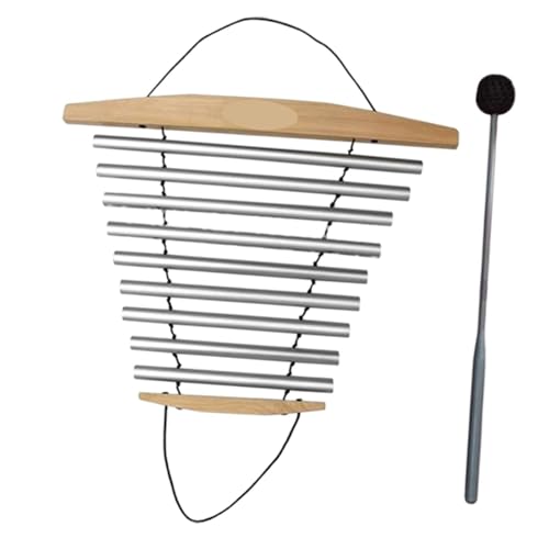 DYNWAVE Meditation Chime, Meditation Bowl Sound, Musical Instruments, Tubular Chime with Mallet for Home Office, 9 Tones Thickened - color: 9 Tones Thickened