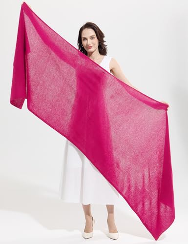 Soft Cashmere Blend Wrap Chic Scarf Stole for Women Wayfarer Travel Extra Large 87"x28" - color: Pop Red