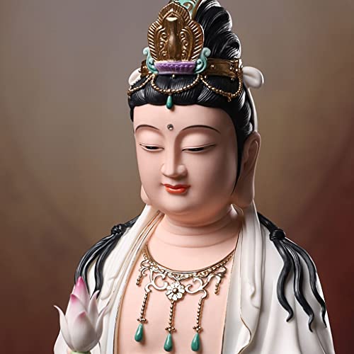 Sculpture Meditating Statue Zen Ceramic Bodhisattva Statue Household Lucky Enshrining Meditation Statue Ornament Figurine Sitting