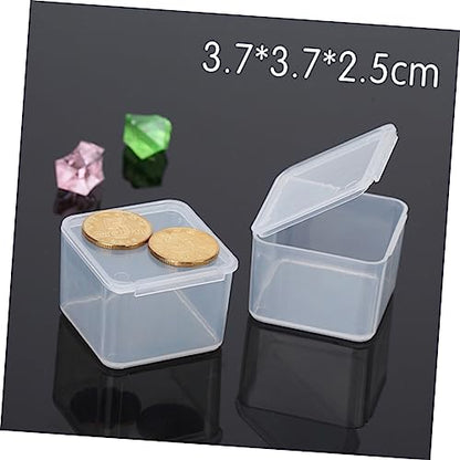 SHERCHPRY 50pcs Mini Clear Plastic Storage Boxes Transparent Tool Organizers for Daily Use Versatile Component Storage Case for Home Maintenance