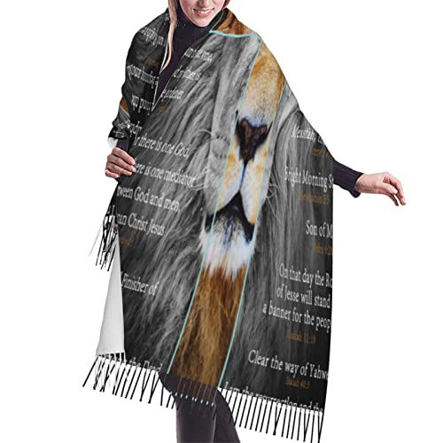 Bible Verse Christian Lion Prayer Religious Scarf Pashmina Shawls Wraps Evening Dress Bridesmaid Wedding Bridal Scarves - color: Wj0620rb002