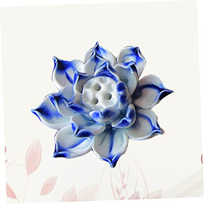 ABOOFAN Ceramic Lotus Adornment Creative Decorative Table Ornament for Home Accessories Unique Handmade Crafts for Desk Bookshelf Display Elegant Zen Style
