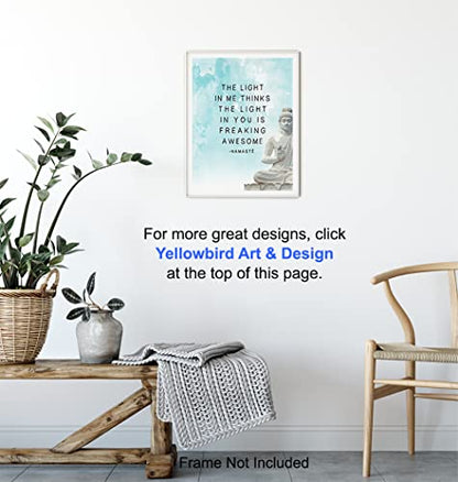 Zen Decor - Buddha Wall Art for Spa or Yoga Studio - Spiritual Meditation Gift for New Age Buddhist, Buddhism Fan - Wall Decoration for Living Room, Bathroom, Bedroom - 8x10 UNFRAMED Poster Print
